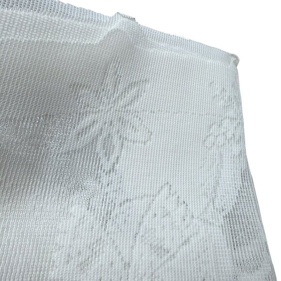 Holiday Quaker Lace Round Tablecloth 70" Round White Snowmen New Vintage - Picture 6 of 11